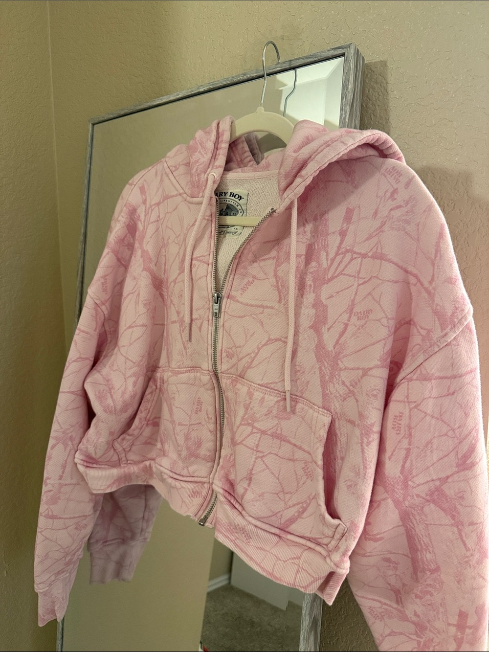 Dairy Boy Pink Camo Zip Up - L